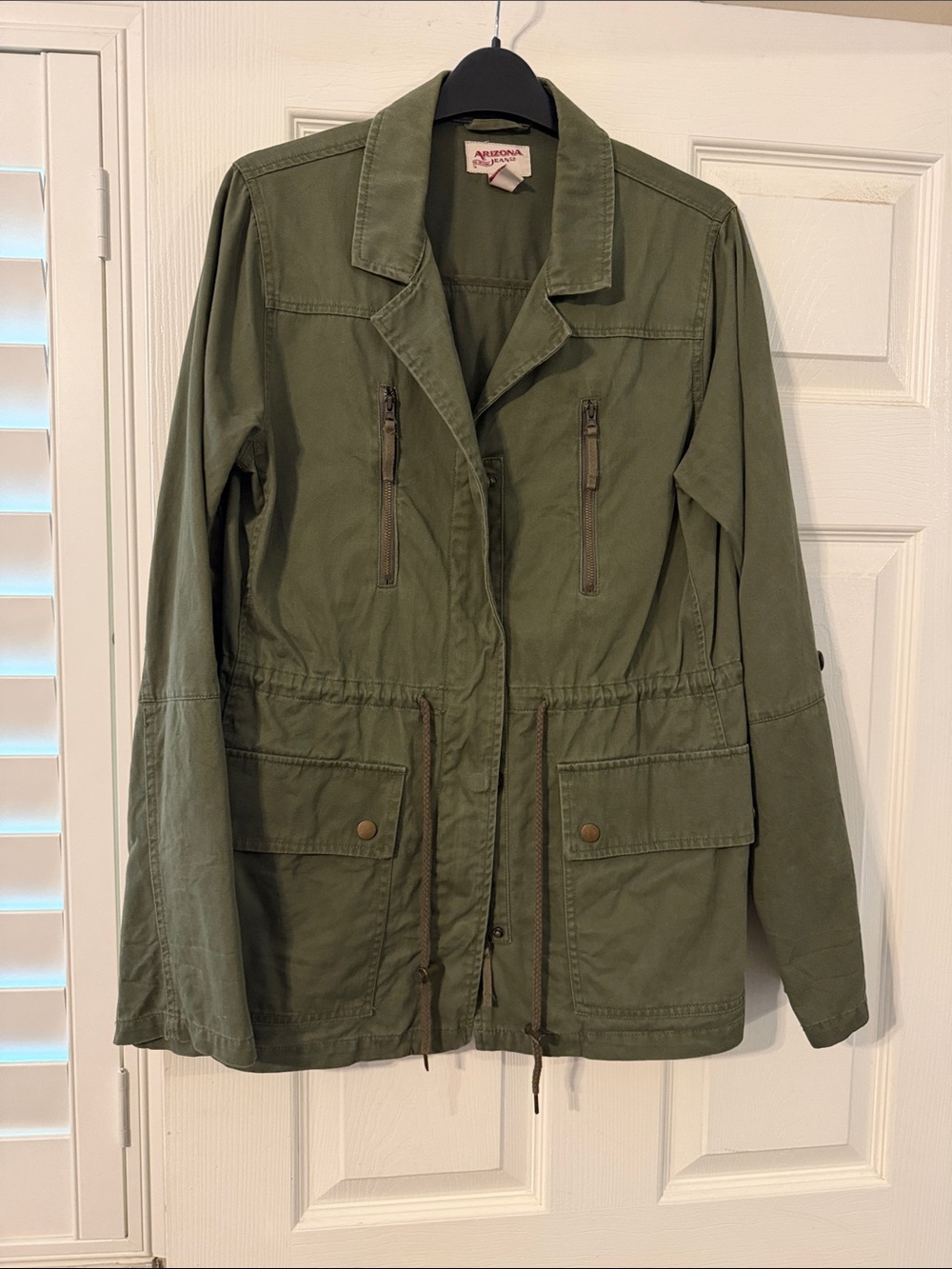 Arizona Jean Company Olive Utility Jacket with Drawstring Waist